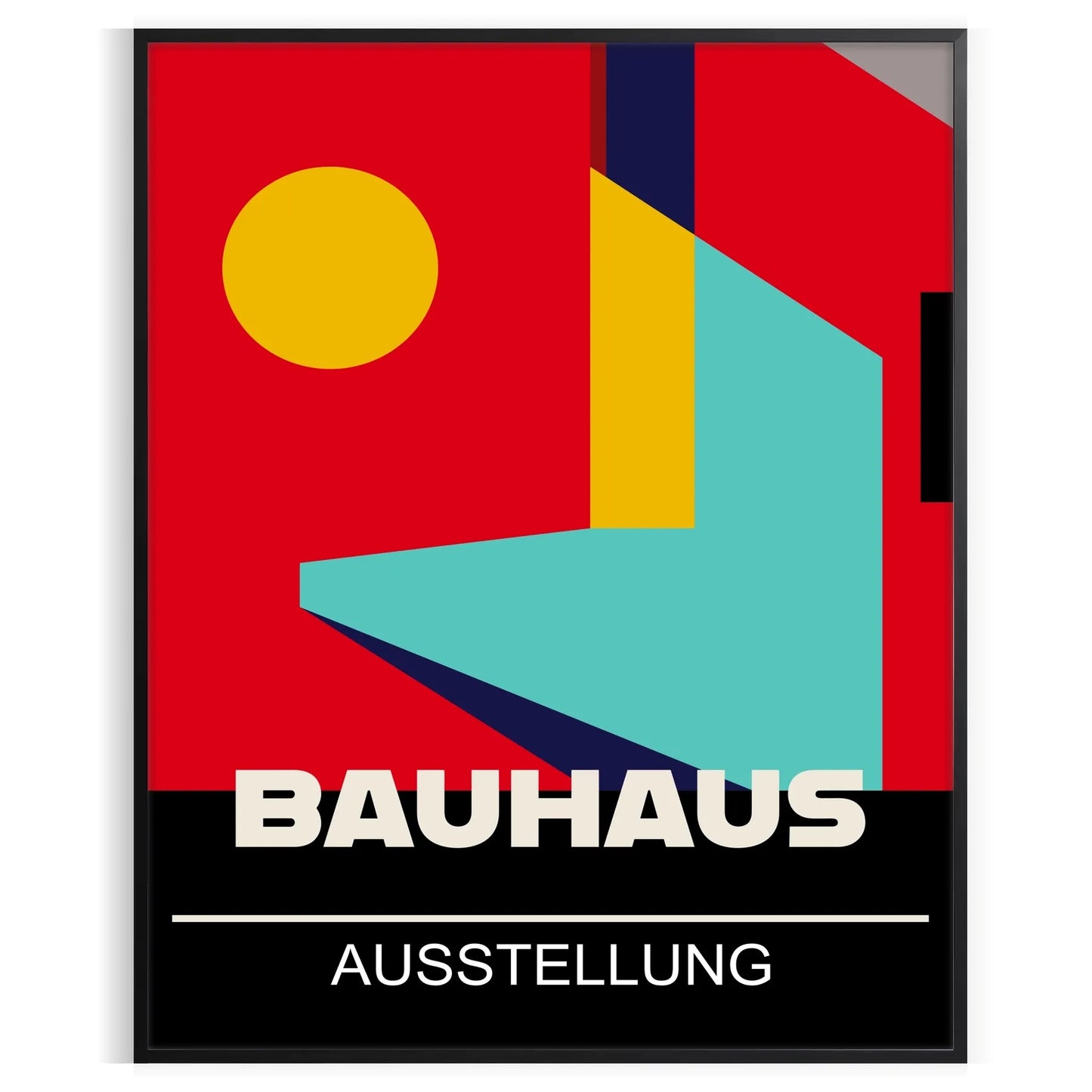 space vibrant Bauhaus art poster bold red yellow hues wall unique gift print iconic aesthetic unframed design style decor