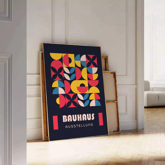 space striking Bauhaus art print minimalist design shades gray black poster modern elegance wall thoughtful gift decor style