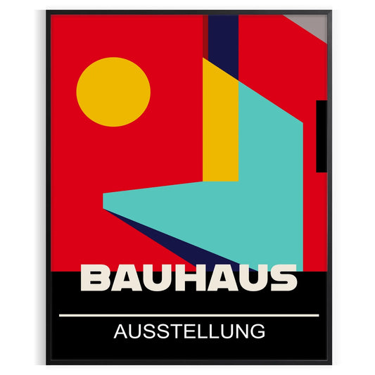 space vibrant Bauhaus art poster bold red yellow hues wall unique gift print iconic aesthetic unframed design style decor