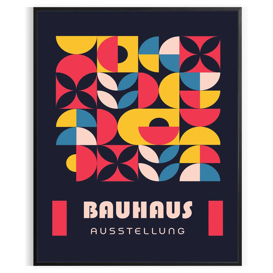 space striking Bauhaus art print minimalist design shades gray black poster modern elegance wall thoughtful gift decor style