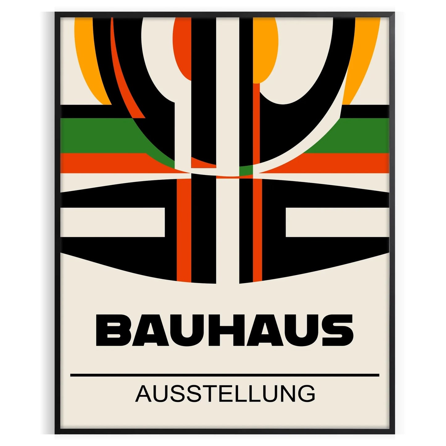 space Bauhaus art print minimalist white bold red hues striking poster iconic style perfect wall unique gift home office stunning piece available frames