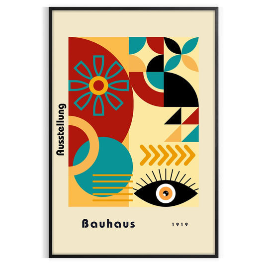 space stunning Bauhaus poster timeless piece wall art essence modern design gift bold addition room sizes A4 cm A0