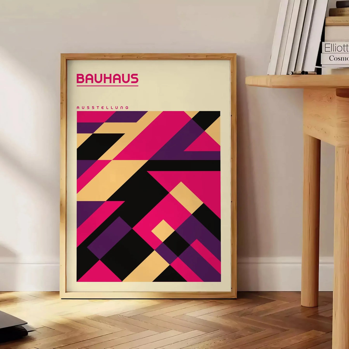space vibrant Bauhaus art print poster masterpiece geometric design bold colors wall unique gift artwork modern elegance style
