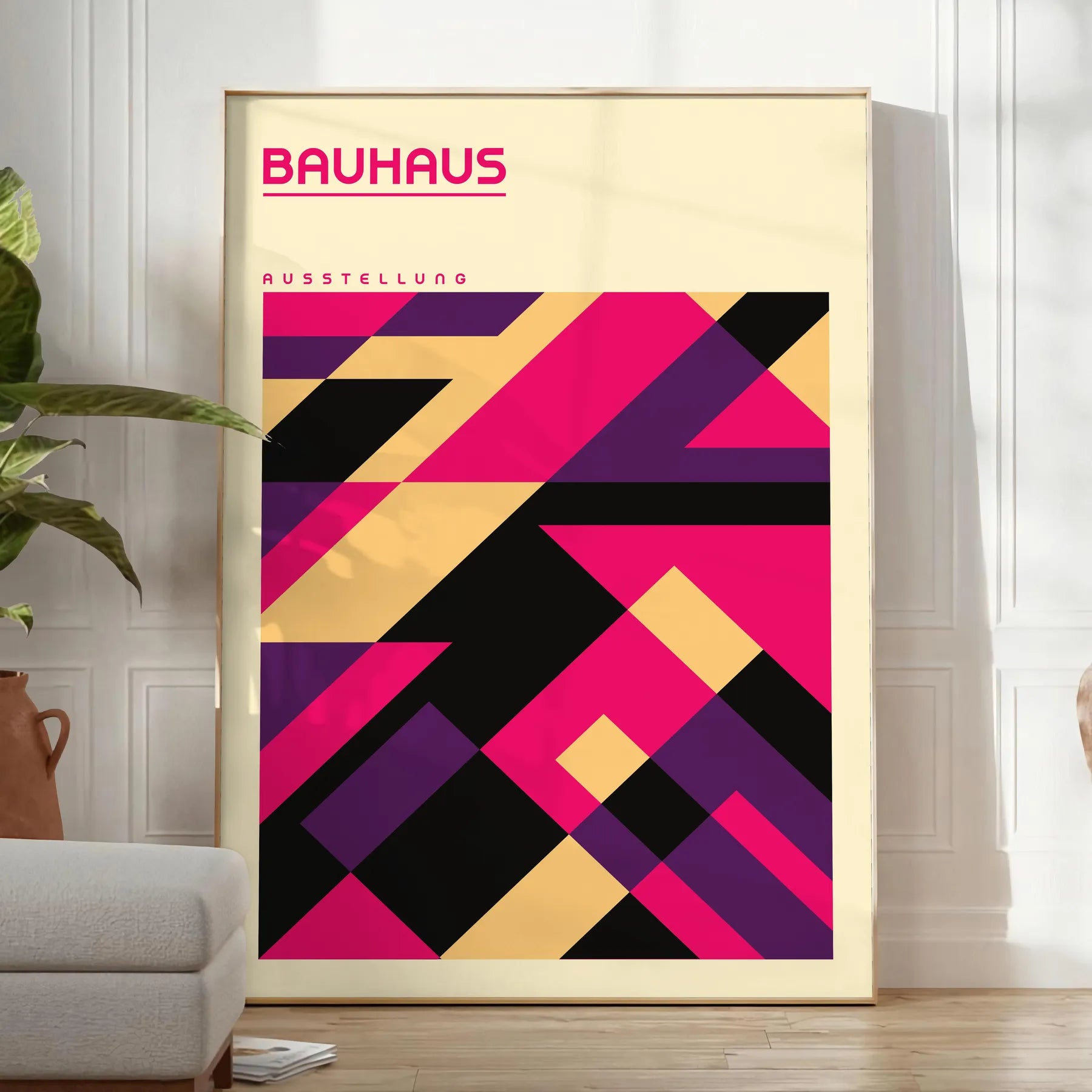 space vibrant Bauhaus art print poster masterpiece geometric design bold colors wall unique gift artwork modern elegance style