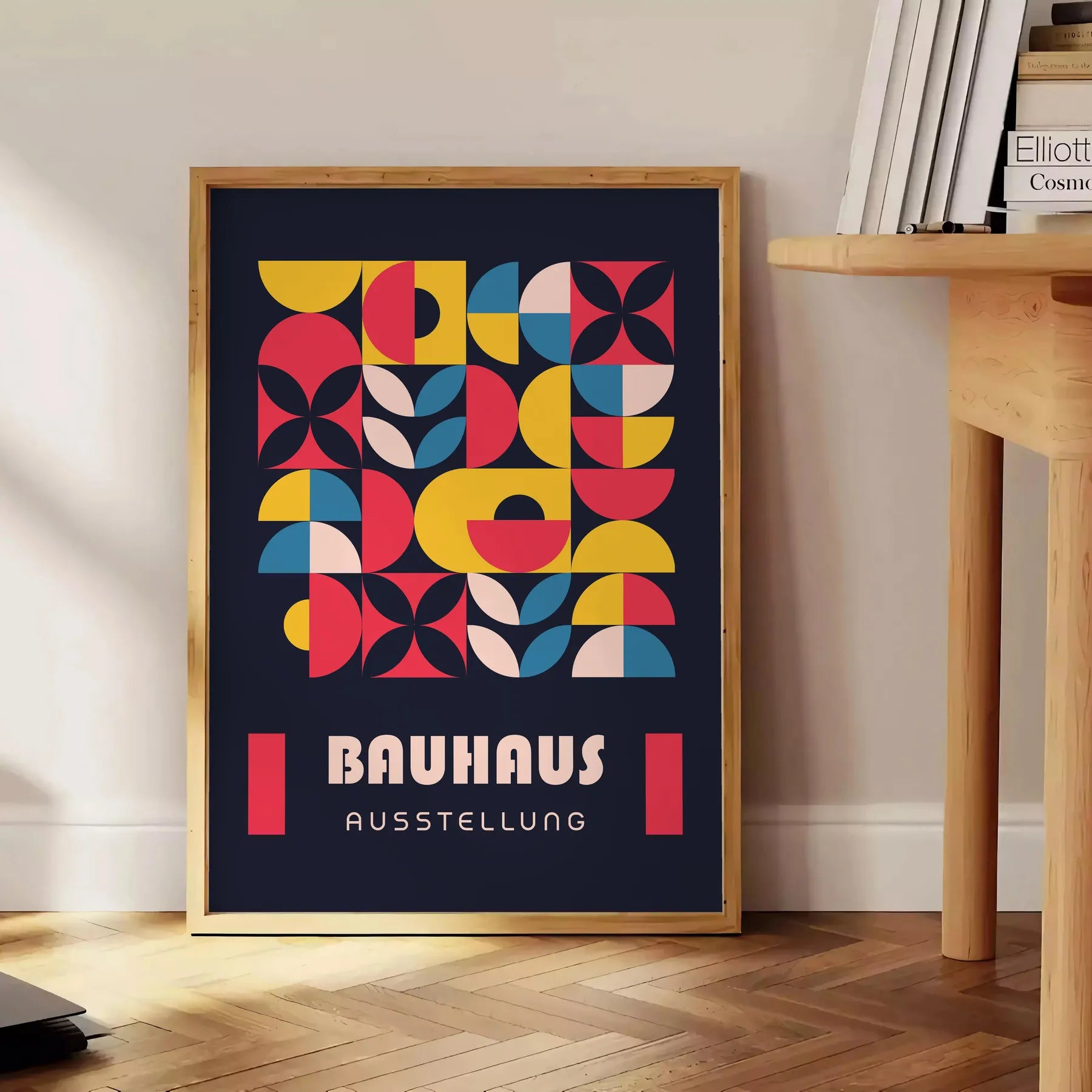 space striking Bauhaus art print minimalist design shades gray black poster modern elegance wall thoughtful gift decor style