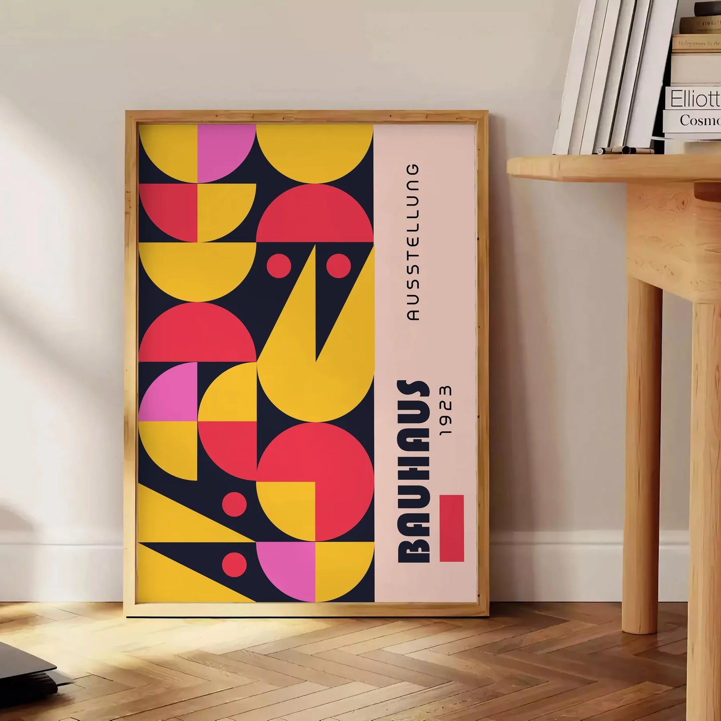 space vibrant Bauhaus art prints bold yellow black designs striking poster perfect contemporary wall unique gift enthusiasts modern elegance room frame
